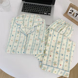 GETADME 2026 Autumn New Faux Cotton Women Pajama Kawaii Button Cardigan Outfits 2 Piece Set Fashion Rabbit Sweet Pajamas Set for Women