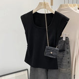 GETADME 2025 Female Elastic Slim Casual Vests Pullover Camis Summer Spring Striped Tank Tops Women Sleeveless Knitted T-Shirts Crop Tops