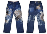 GETADME Harajuku Japanese Retro Selvedge Jeans Man Y2K High-end Brand Natural Indigo Dip Dyeing Harajuku Mopping Pants