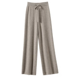 GETADME 2025 New Autumn and Winter  Women Cashmere Fashion Pants Knitted Loose Cashmere Women Pants Women