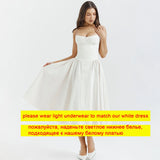 GETADME Suninheart 여름 우아한 미디 스파게티 스트랩 드레스 슬림 V넥 A라인 파티 드레스 카키 캐주얼 드레스 여성 의류