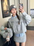 GETADME Preppy Style Fashion 3 Piece Sets Women Casual Sweatshirts + Stripe Shirt + Mini Skirts Korea Chic Outwear Bow Y2k Suits Autumn