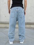 GETADME Spring Autumn Men Baggy Jeans Oversize Straight Loose Casual Denim Trousers Solid Color Streetwear Fashion Y2k Wide Leg Pants
