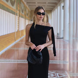 GETADME WhereMery 섹시 솔리드 O넥 슬리브리스 드레스 여름 슬림핏 롱 드레스 이브닝 클럽 이브닝 드레스 여성 의류