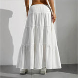 GETADME SpringSummer Women's Half length Skirt with Strap Splicing Large Swing Skirt Loose Long Skirt Women's Wear