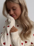 Getadme Women Love Printed Knitted Sweater Casual Crew Neck Long Sleeve  Sweet Pullover Sweaters Female Fashion High Street Jumpers