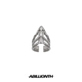 GETADME 펑크 메탈 네일 커버 본 링 고딕 록 머시너리 매니큐어 핑거팁 링 다층 핑거링 코스프레 주얼리 세트 선물