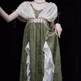 GETADME 2025 New Lolita Retro Jacquard Elegant Dress Y2K Vintage Cosplay Green Daily Temperament Gorgeous Elegant Queen Princess Dresses