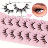 GETADME 7 Pairs Manga Lashes - Natural Look, 3D Volume, Wispy, Fluffy, Spiky, Anime & Cosplay Eyelashes - Pack