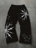 GETADME American Street Thorn Star Print Dark Style Trendy Brand Loose Straight Tube Unisex Slimming New Street Style Pants