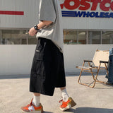 GETADME  Oversized Loose Streetwear Women Cropped Pants Japanese Hip Hop Pockets Cargo Wide Leg Trousers Retro Casual Straight Pants