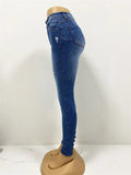 GETADME Spring 2025 Fashion Button Jeans Women Casual Skinny Pencil Pants High Waist Slim Stretch Denim TrousersLady Butt Lifting Jeans