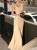 Getadme-Dresses for Women Sleeveless Streetwear Fashion Dress Slim Fit Party Folds Spaghetti Strap New Spring Summer Dress
