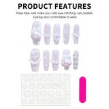 GETADME 10pcs Handmade Press On Nails Light Pink French Style White Long Coffin False Nails Cute 3D Rabbit Designs Sweet Fake Nail Tips