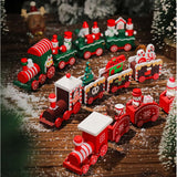 GETADME Christmas Wood Train Decoration,Christmas Ornaments With Moving Train,Home Noel,Happy New Year 2025 Gifts