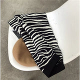 Getadme-Autumn and Winter New Mid-length Zebra Knit Skirt Women's High Waist Thickened A-line One-step Skirt Bag Hip Skirt