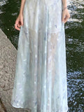 GETADME Korean Maxi Printing Dresses for Women 2025 Vestidos De Mujer Slim Waist Temperament Robe Femme Fashion Sexy Summer Slip Dress