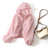 GETADME Simplicity Thin Sunscreen Clothing Anti UV Loose Summer Long Sleeved Jacket Waterproof Quick Dry Women's Coat Outdoor Sports