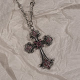 GETADME Y2K Sweet Cool Girl Personalized Creative Cross Love Pendant Necklace, Suitable for Daily Wearing