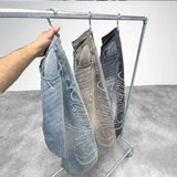 GETADME Y2k Heritage Baggy Jeans Vintage Washed Embroidery Men Women Denim Pants Harajuku High Street Classic Streetwear Casual Jeans