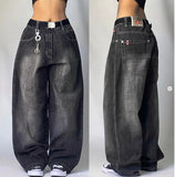 GETADME American Y2K Fashion Trend Loose Straight Jeans Women Street Hip Hop Vintage Joker Oversized Wide-leg Pants Unisex Mopping Jeans