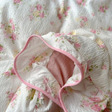 GETADME Ruffles Bedding Set Floral Style Duvet Cover Pillowcase with Bedsheet Skin-friendly Bed Linen Set Girls Room Bedclothes 이불세트
