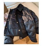 GETADME Fashion Overcoats Women Cotton Turn-down Collar Quilted Jacket Outerwear Female Warm Padded Coats Autumn Winter Lightweight
