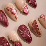 GETADME 24Pcs Black Y2k Long False Nails with Almond Head Design Cat's Eye Silver Stripe Pattern Press on Fake Nails Wearable Nail Tips