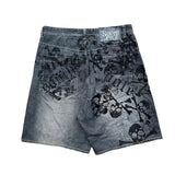 GETADME 2025 Summer Y2K Skull Pattern Antarctic Vintage Harajuku  Antarctic Shorts Men Women Hip Hop Punk Loose High Waist Sports Shorts