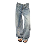 GETADME YIBASHU Women Blue Y2k Baggy Wide Jeans Grunge Jean Pants Vintage Harajuku Oversize Boyfriend Denim Trousers Alternative Clothes