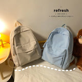 GETADME Waterproof Nylon Backpack for Women Simple Solid Color Bookbag Travel Backpack for Student Girls School Bag Female Shoulder Bags