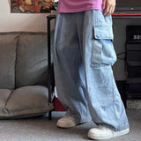GETADME Baggy Jeans Men's Oversize Cargo Korean Black Wide Pants Streetwear Hip Hop Harajuku Male Fashion Straight Denim Pants