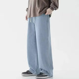 GETADME Spring Autumn Men Baggy Jeans Oversize Straight Loose Casual Denim Trousers Solid Color Streetwear Fashion Y2k Wide Leg Pants