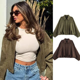 GETADME Women's 2025 new Jackets Autumn Fashion Loose Bat Sleeves Elegant Women's Jackets Chic Street Youth Autumn Long Sleeves Coats