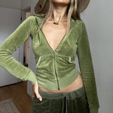 Getadme Y2K Aesthetic Vintage Slim Sweatshirts Embroidery Graphic Pattern Zip Up Hoodies 2000s Retro Grunge Mall Goth Jacket Autumn Coat