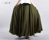 Robe longue en coton et lin Mori Girl, 28 couleurs, taille élastique, coupe trapèze, style ethnique, couleur unie, pour femme.