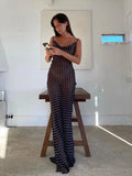 GETADME 2025 Black Fashion Polka Dots Sundress Sexy See Through Spaghetti Strap Maxi Dress Women Summer Clothes Party Slip Dresses A1259