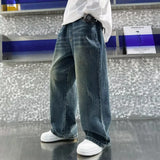 GETADME Teenage Baby Boys Clothes Jeans Spring Autumn Kids Casual Jeans for Big Boy Child Fashion Vintage Trousers Cotton Sweatpants  ﻿