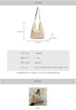GETADME Fashion Art Tote Bag Women's Autumn and Winter New Large Capacity Tassel Flower Embroidery Shoulder Bag Lightweight Travel Bag