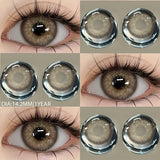 GETADME Lentes de contacto de colores EYESHARE con lentes azules para miopía graduadas con lentes grises para alumnos, lentes marrones, moda anual
