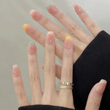 GETADME 24개 탈착식 숏 프레스 온 네일 Y2K 라인스톤 거짓 네일 (글루 포함) 발레 스위트 쿨 걸스 인조 거짓 네일 팁