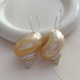 GETADME 심플 디자인 센스 내추럴 링 스파이럴 귀걸이 프렌치 레트로 바로크 과장 여성 액세서리