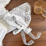 GETADME New Triangle Short Skirt Half Skirt Butt Curtain Skirt Lace Trim Small Apron Knitting Lace Stacked Ins Korean Women Headscarf