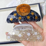 GETADME Creative Funny Acetate Sunflower Star Snail Hair Clip Claw For Women Medieval Sun Female Shark Hairpin Hair Accessories Tool