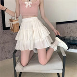 GETADME Mini Dress Women's Summer Cool White Cake Skirt High-Waisted A- Line Petite Sweater Umbrella Skirt For Winter Season