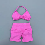 GETADME 2 Piece Sports Gym Set Strappy Bra Yoga Underwear Short Sport Leggings Bicycle Running Sportswear Woman Seamless Yoga Set