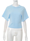 GETADME Tossy White Casual Autumn T-shirt Pullover For Women Bandage High Waist Long Sleeve Commute Loose Tee Female Solid T-shirt 2025
