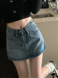 GETADME Summer High-Waisted Vintage Women Denim Short Skirt Small New Slim Sexy Korea Fashion Girl Cute Street A-line Mini Jeans Pants