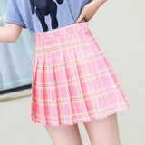 GETADME High-Waisted Slimming Mini Dress For Women Plaid Patterned A- Line Skirt New Style Summer Autumn/Winter Student Version