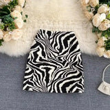Jupe midi imprimée zèbre coréenne GETADME 2025 pour femme, automne, coupe trapèze, taille haute, ample, style mini vintage